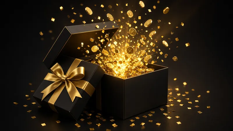 Kotak hadiah emas untuk promosi